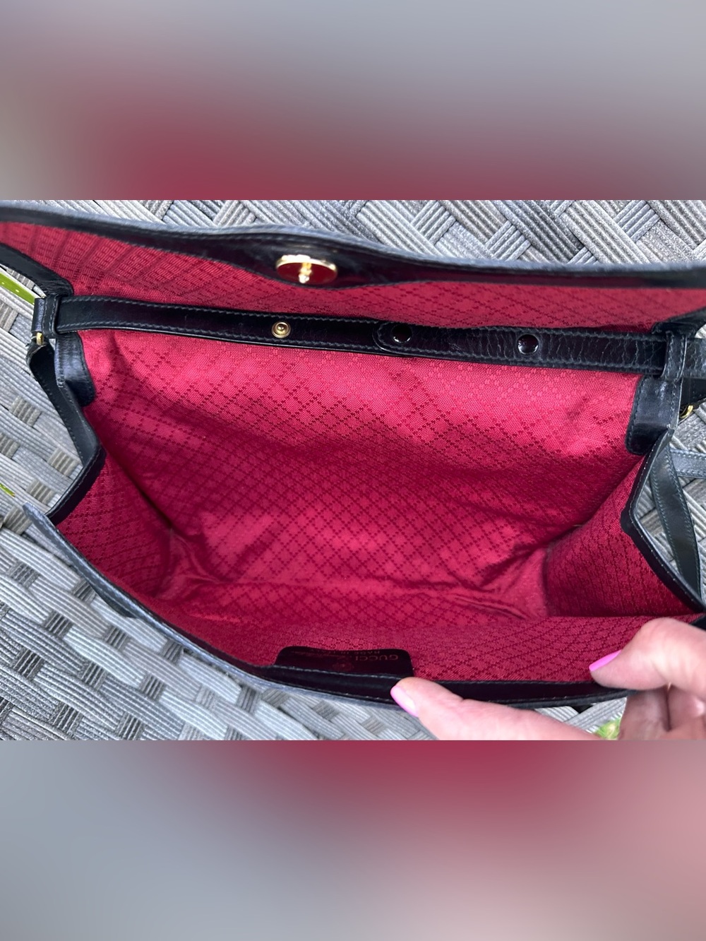 🖤 Vintage Gucci GG Canvas Web Crossbody or Clutch - Picture 12 of 14